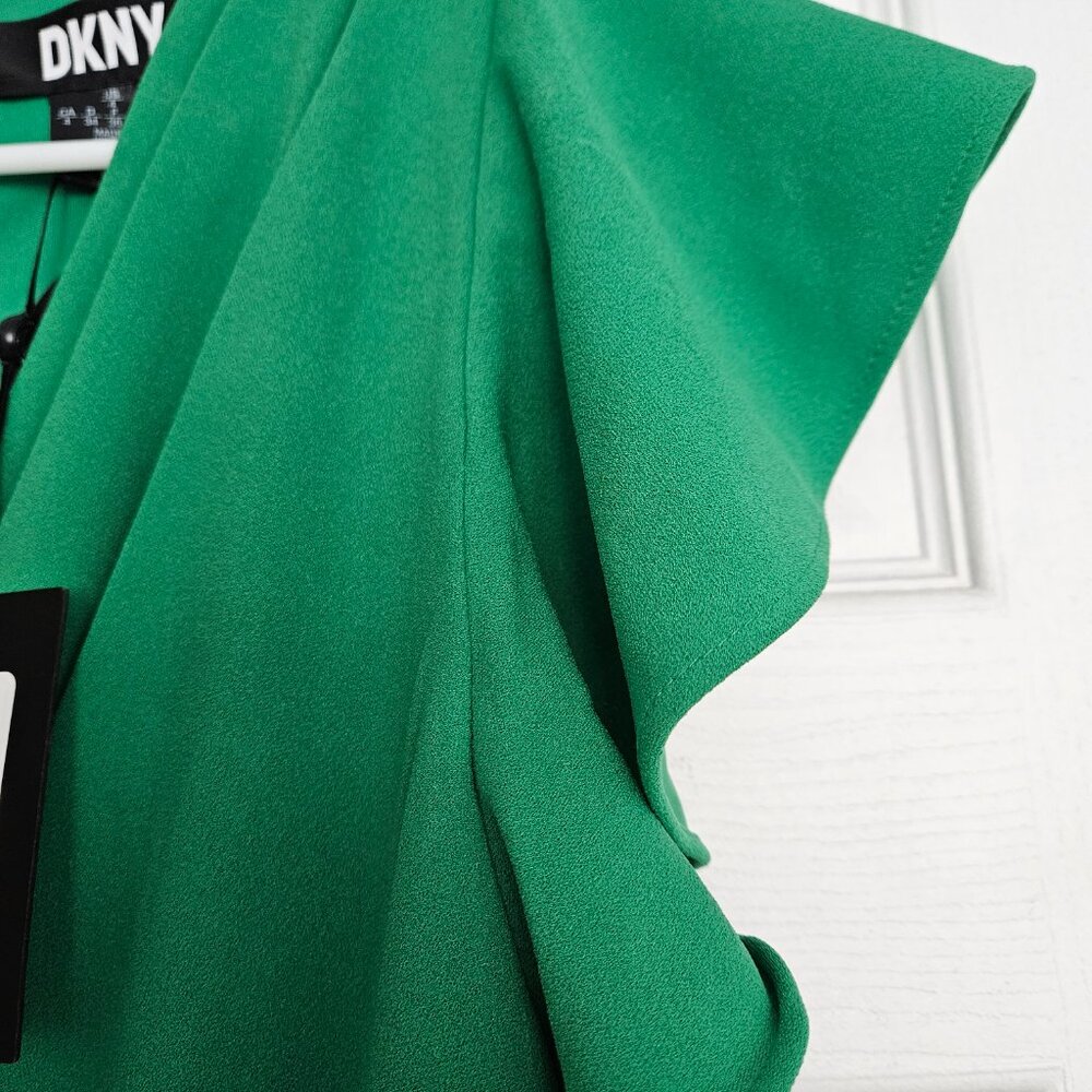 DKNY Faux wrap dress, High/Low, Apple green Size 4 New with tags - Picture 11 of 13